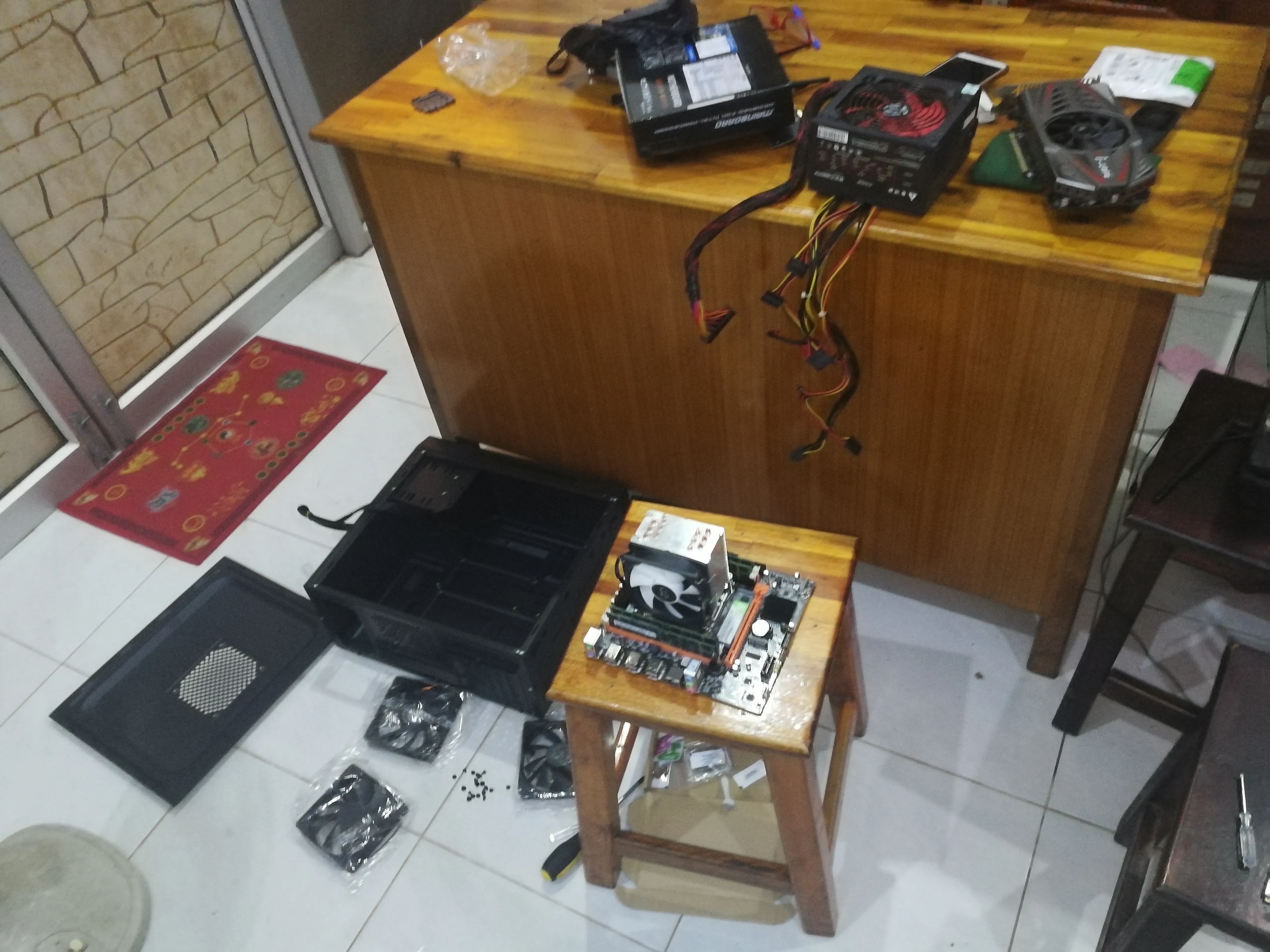 Assemble parts to motherboard