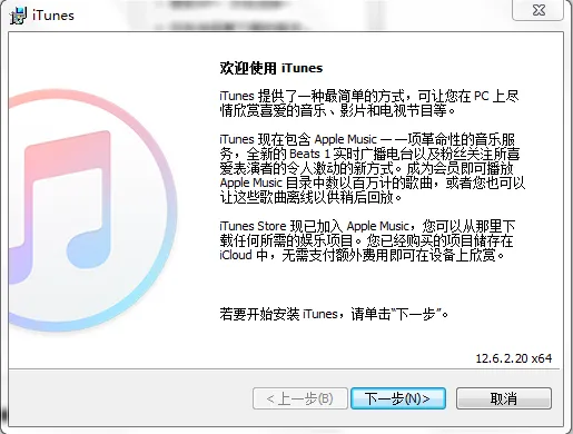 Next step in the installation interface